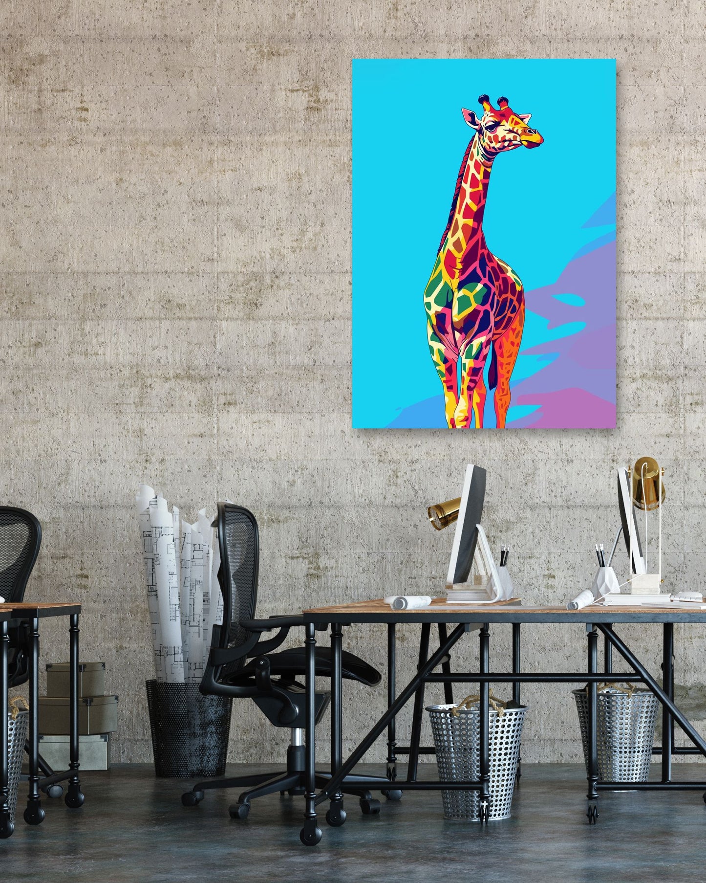 Giraffe Animal Cat Pop Art - @GreyArt