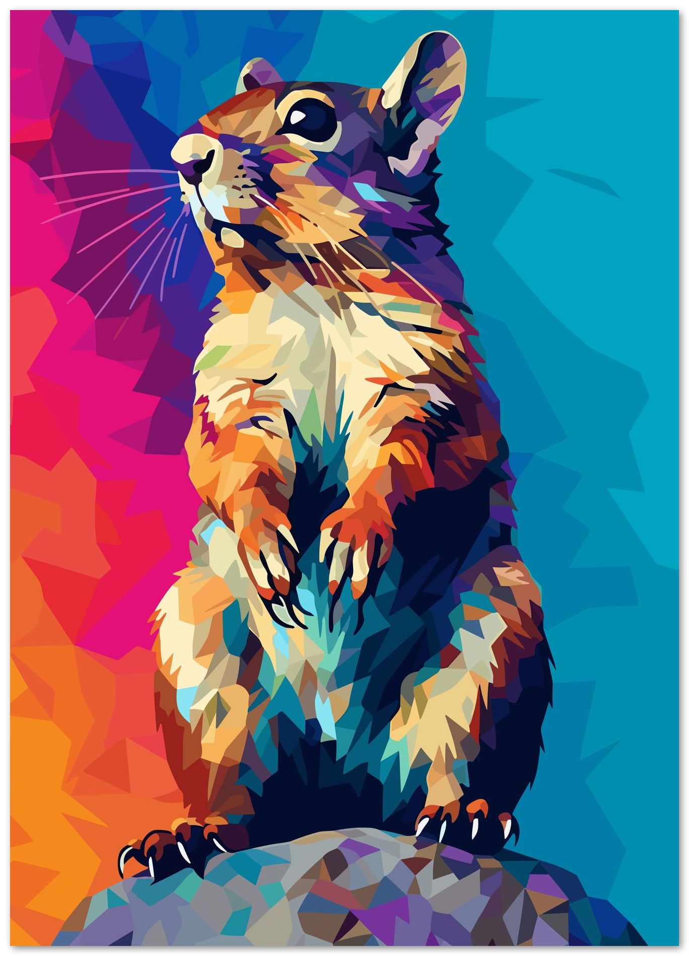 Animal Squirrel Pop Art 1 - @GreyArt