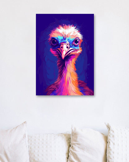 Ostrich Bird WPAP 1 - @GreyArt