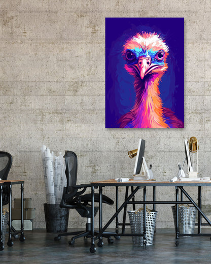 Ostrich Bird WPAP 1 - @GreyArt