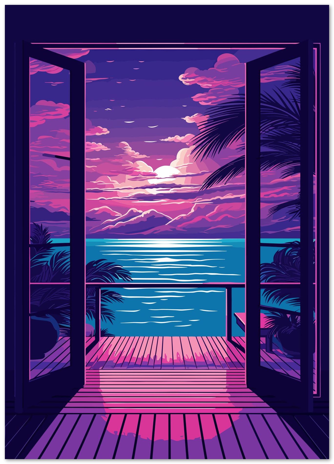 Synthwave Retro Sea - @GreyArt