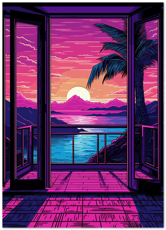 Synthwave Retro Sea 1 - @GreyArt