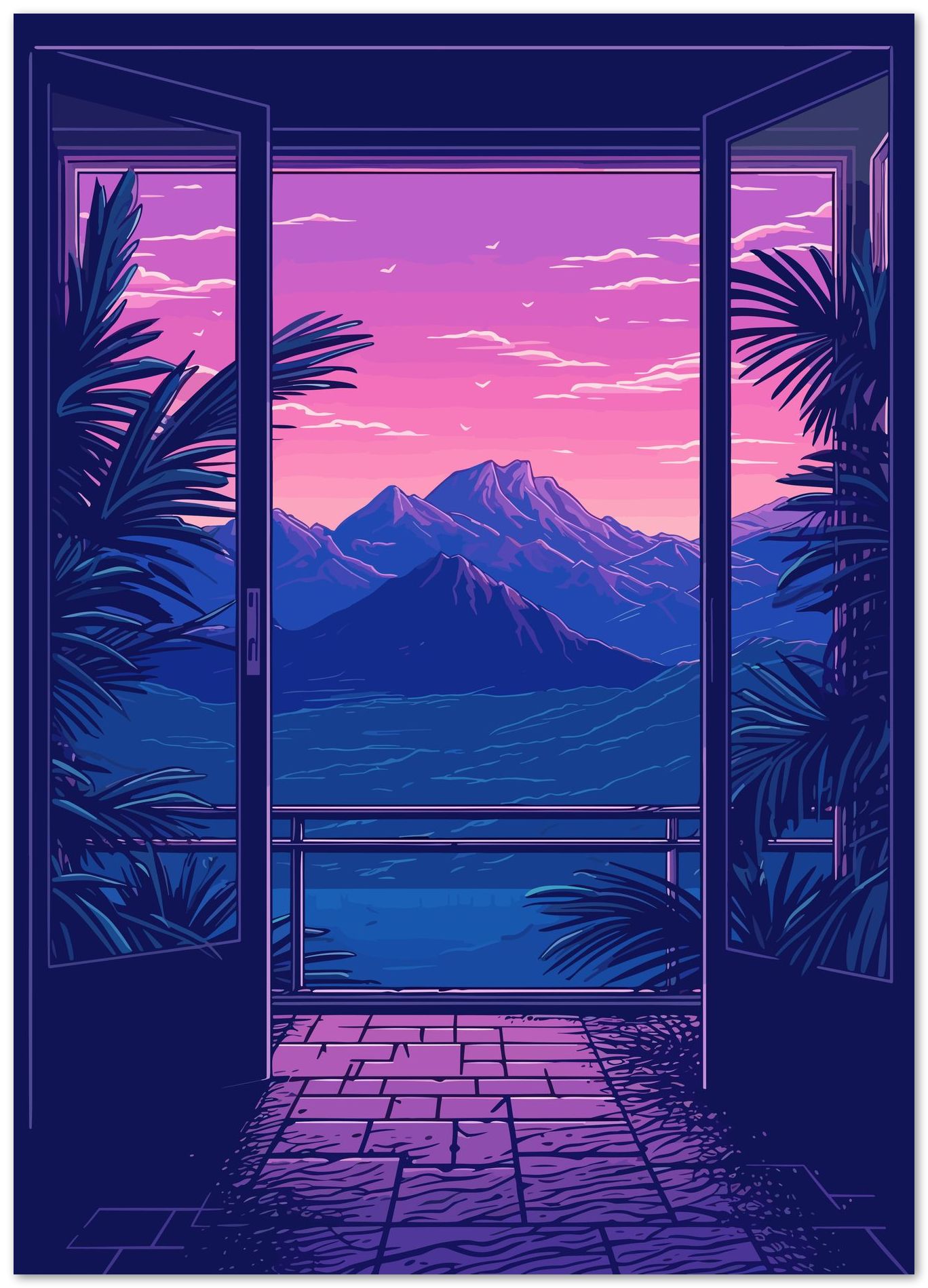 Synthwave Retro Mountain 1 - @GreyArt