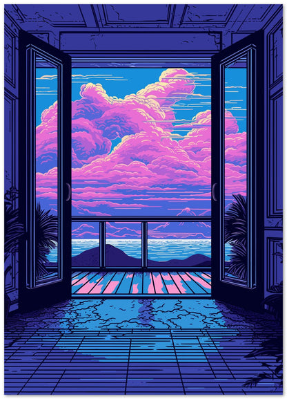 Retro Synthwave Sea - @GreyArt