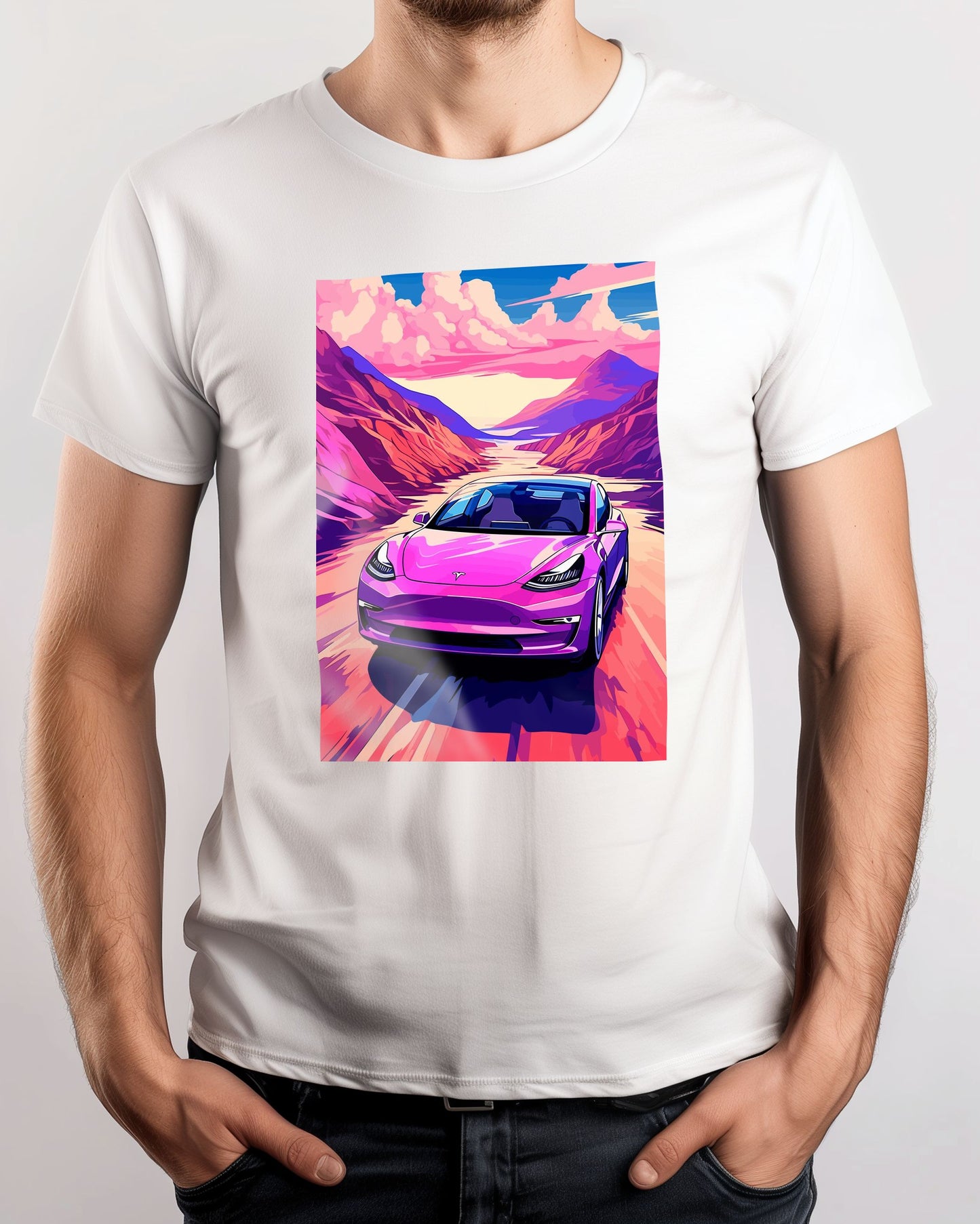 Tesla 3 Retro Synthwave - @GreyArt