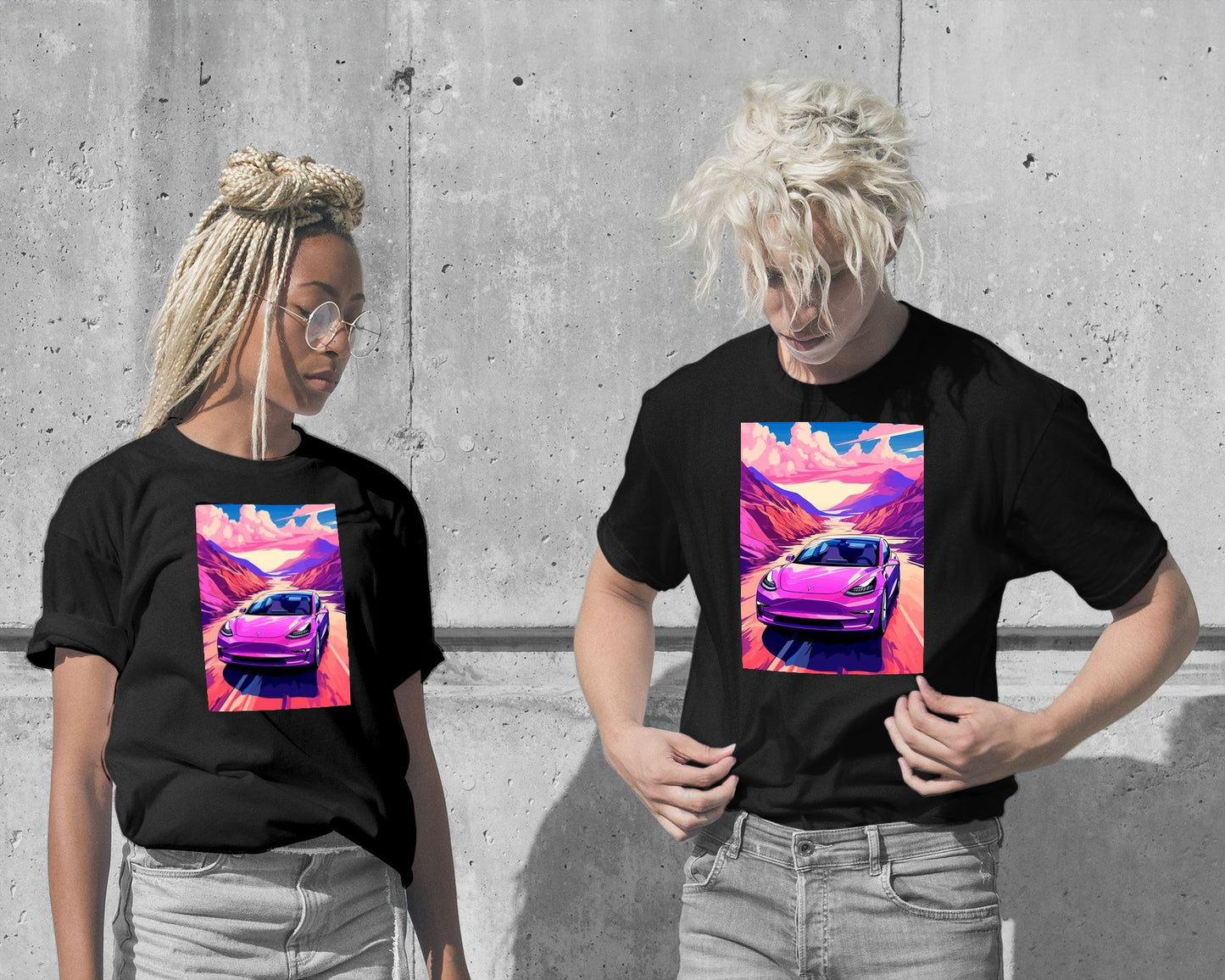 Tesla 3 Retro Synthwave - @GreyArt