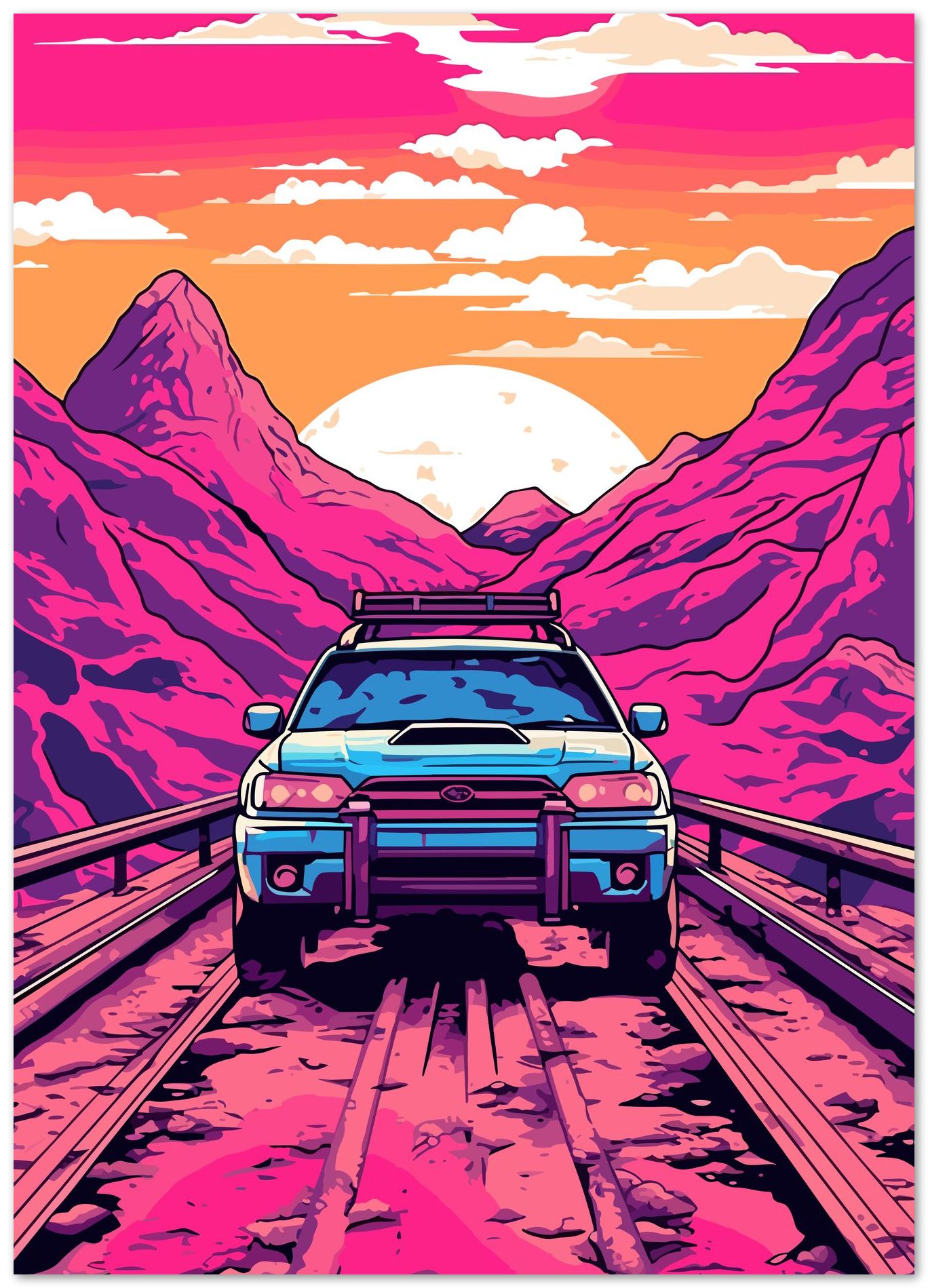 Subaru Retro Synthwave - @GreyArt