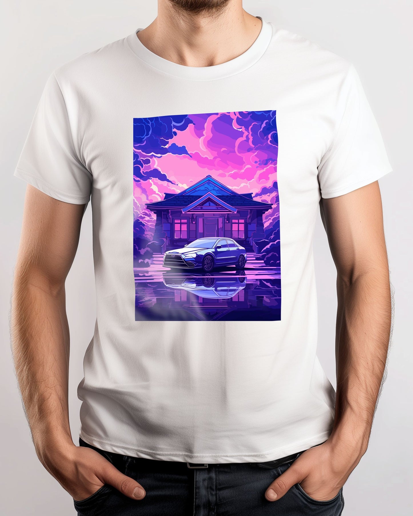 Hyundai Sonata Car Retro Synthwave - @GreyArt