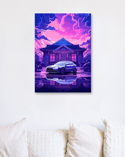 Hyundai Sonata Car Retro Synthwave - @GreyArt