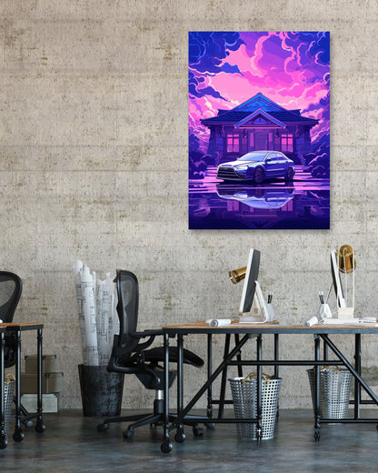 Hyundai Sonata Car Retro Synthwave - @GreyArt