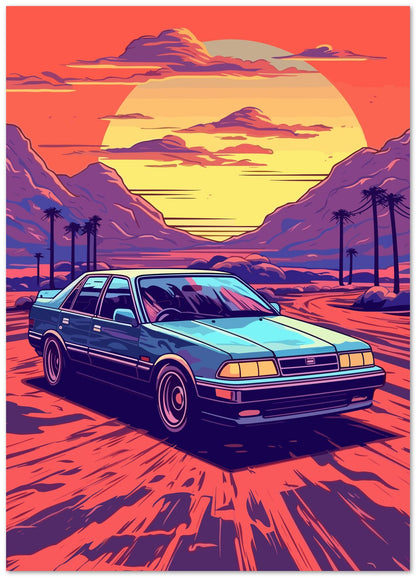 Nissan Altina Car Retro Synthwave - @GreyArt