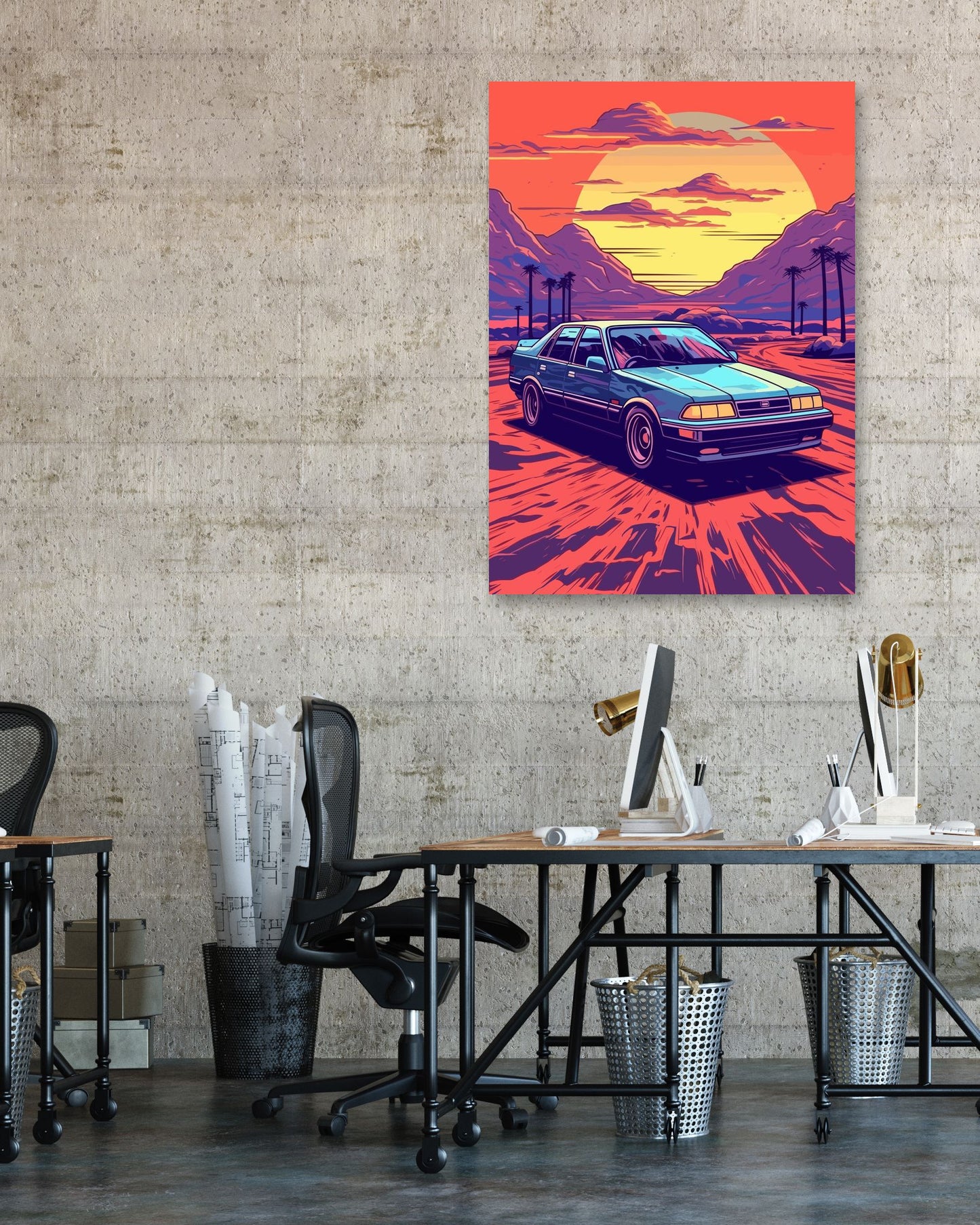 Nissan Altina Car Retro Synthwave - @GreyArt