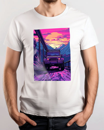 Jeep Wrangler Car Retro Synthwave - @GreyArt