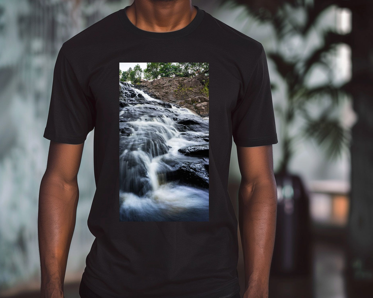 Smooth Waterfall River Landscape - @ColorizeStudio