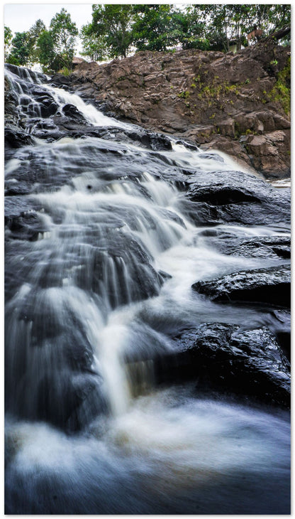 Smooth Waterfall River Landscape - @ColorizeStudio