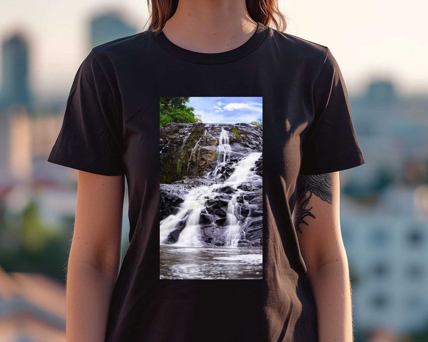 Waterfall Photo With Beatiful Sky - @ColorizeStudio