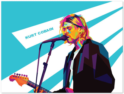 Kurt Cobain In Wpap Art Colorful - @Hanafi