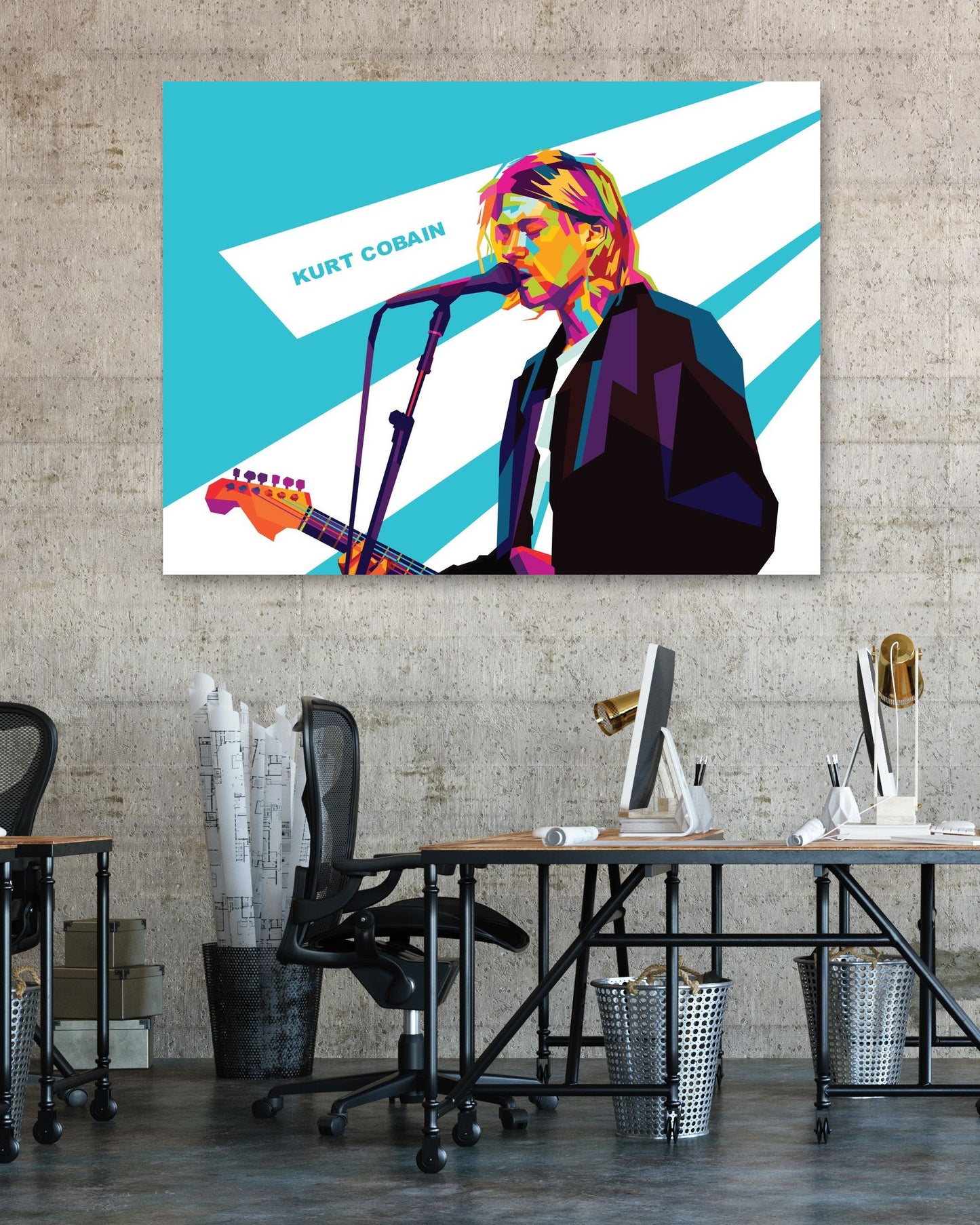 Kurt Cobain In Wpap Art Colorful - @Hanafi