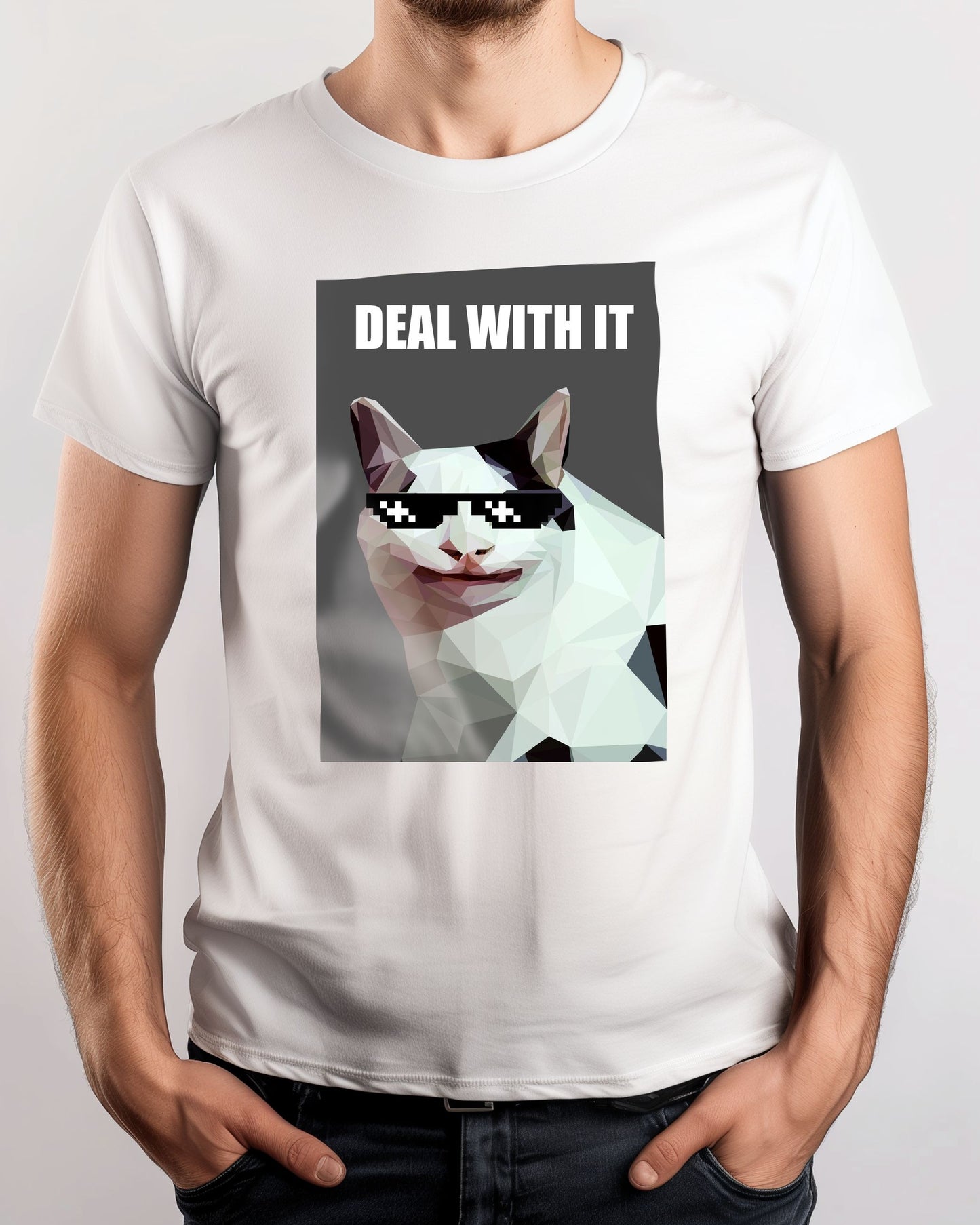 deal with it polite cat  - @Artnesia