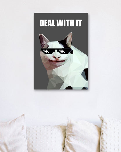 deal with it polite cat  - @Artnesia