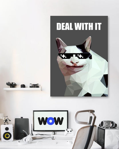 deal with it polite cat  - @Artnesia