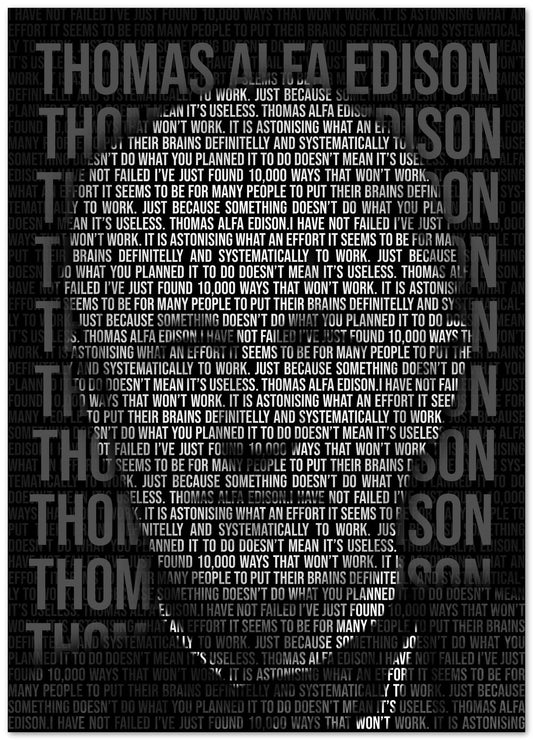 Thomas Alva Edison Typography Quotes - @mamazuka