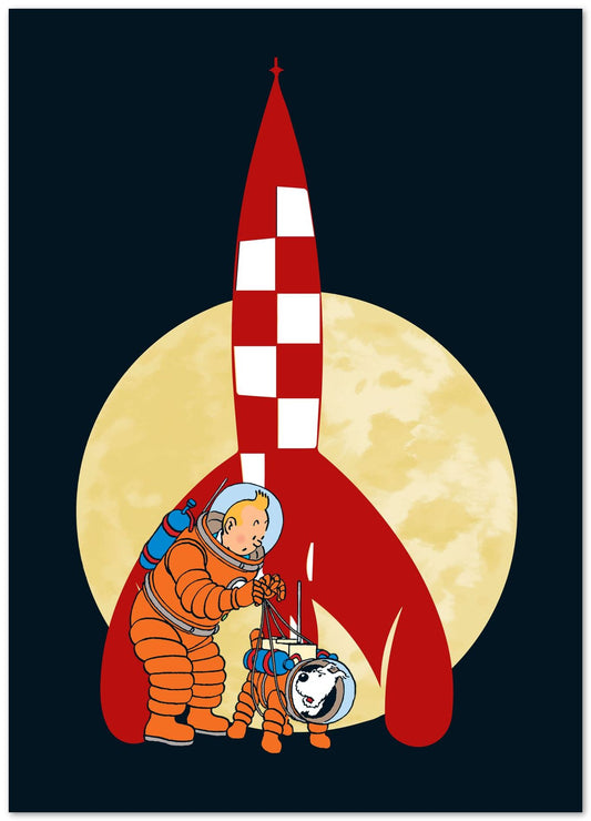 space rocket tintin and snowy - @pansodda