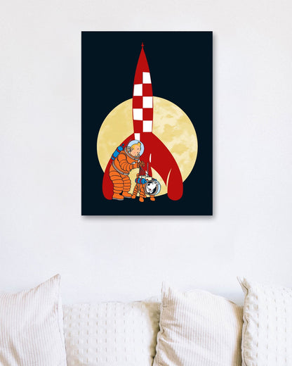 space rocket tintin and snowy - @pansodda