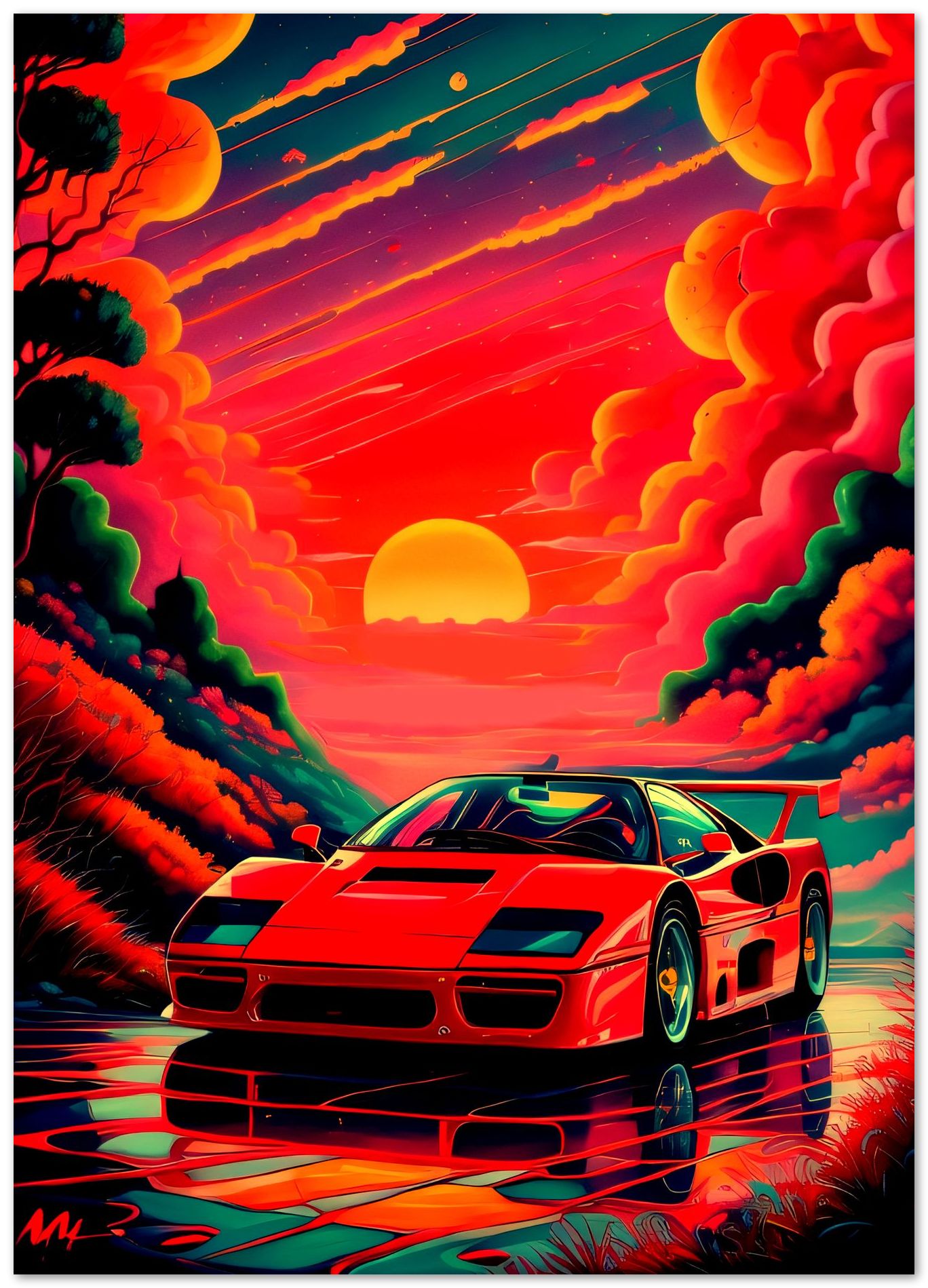 Ferrari f40 landscape  - @Shieru