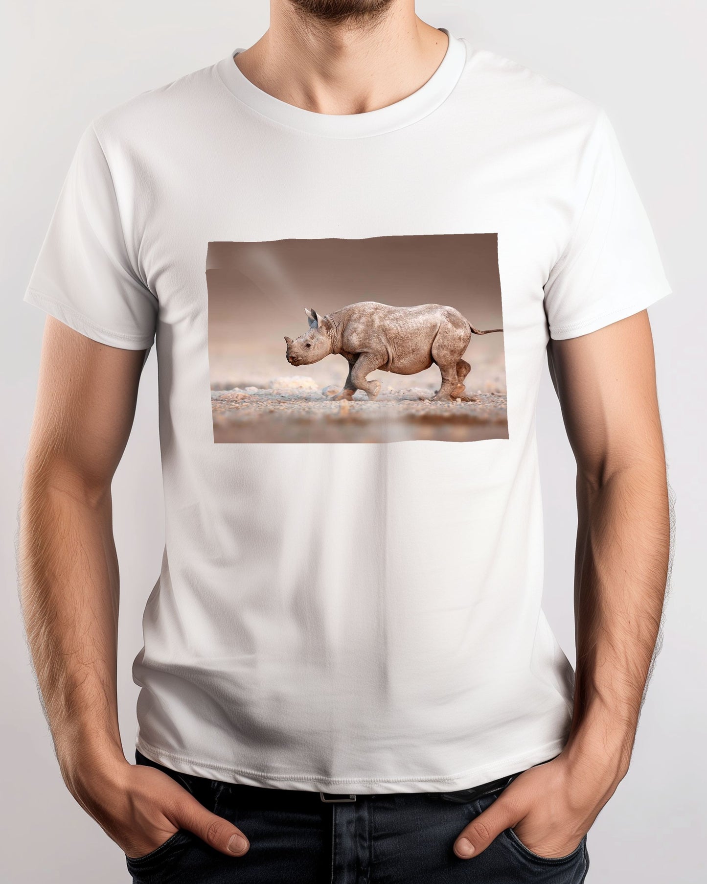 Black Rhinoceros baby running - @chusna