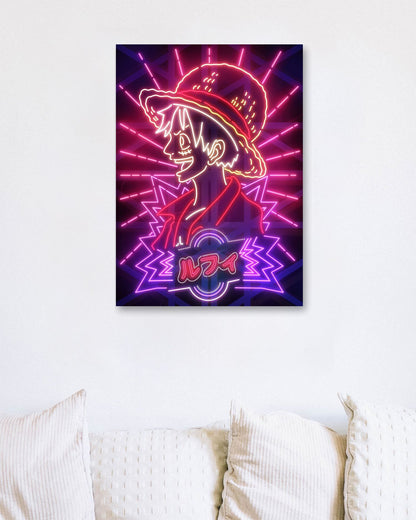 The Straw Hat Pirate Neon Art - @vectorheroes