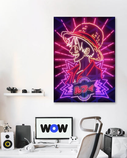 The Straw Hat Pirate Neon Art - @vectorheroes