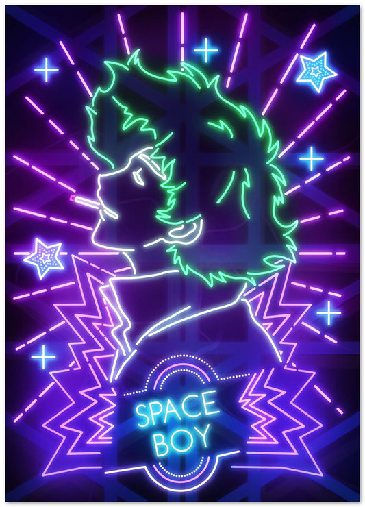 The Space Cowboy Neon Art  - @vectorheroes