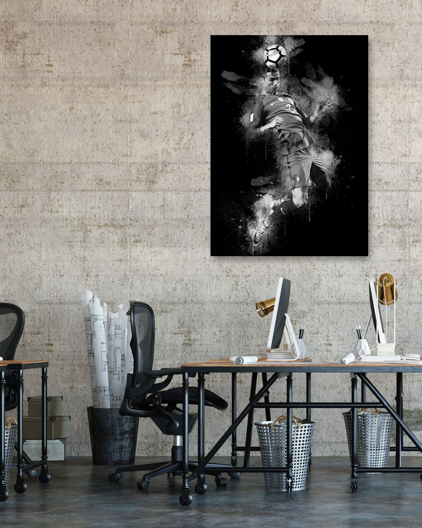 Christian Ronaldo black and white painting - @SanDee15