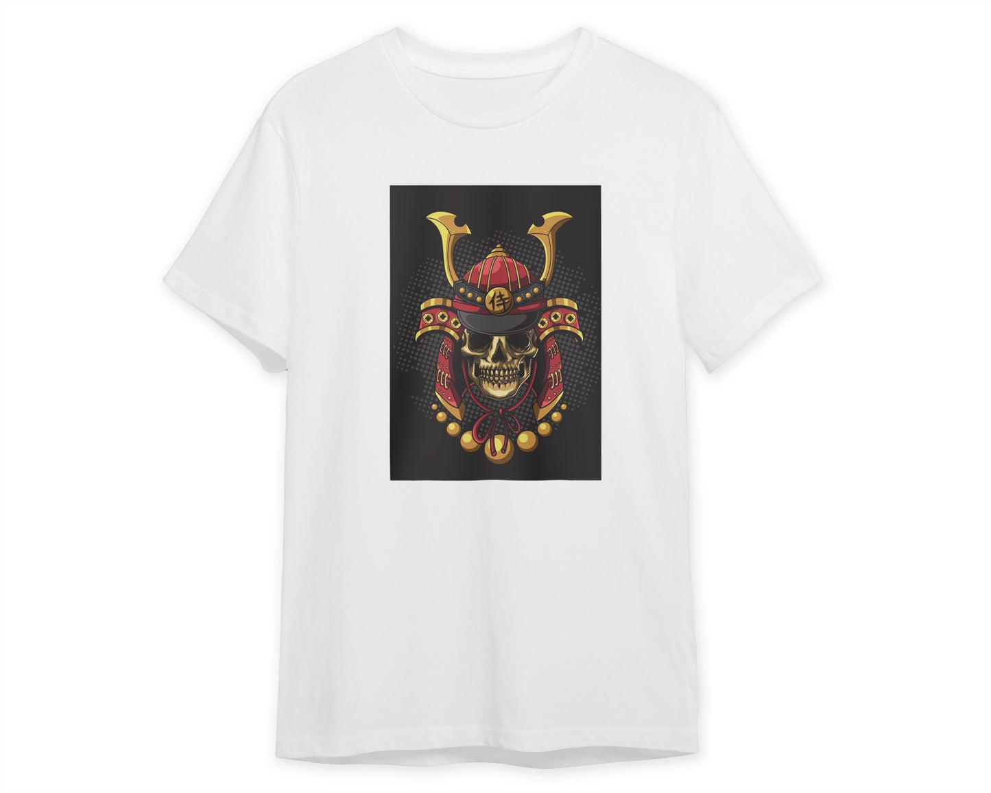 skull samurai illustration black red and gold - @PowerUpDesign