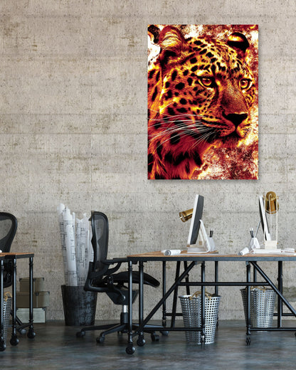 Leopard Stare Painting Texture Style - @Septi