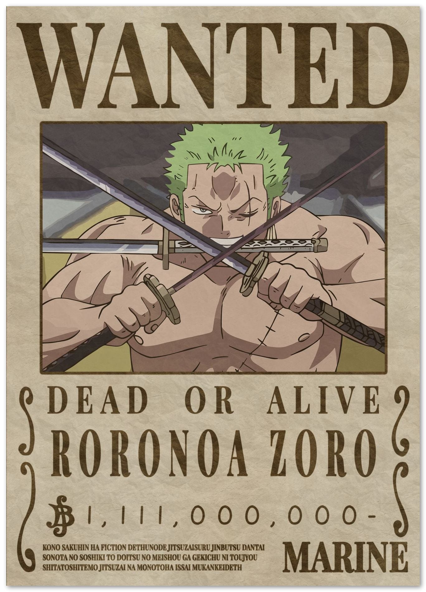 Roronoa Zoro One Piece - @Hollycube