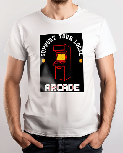 Support your local Arcade - Red - @PowerUpPrints