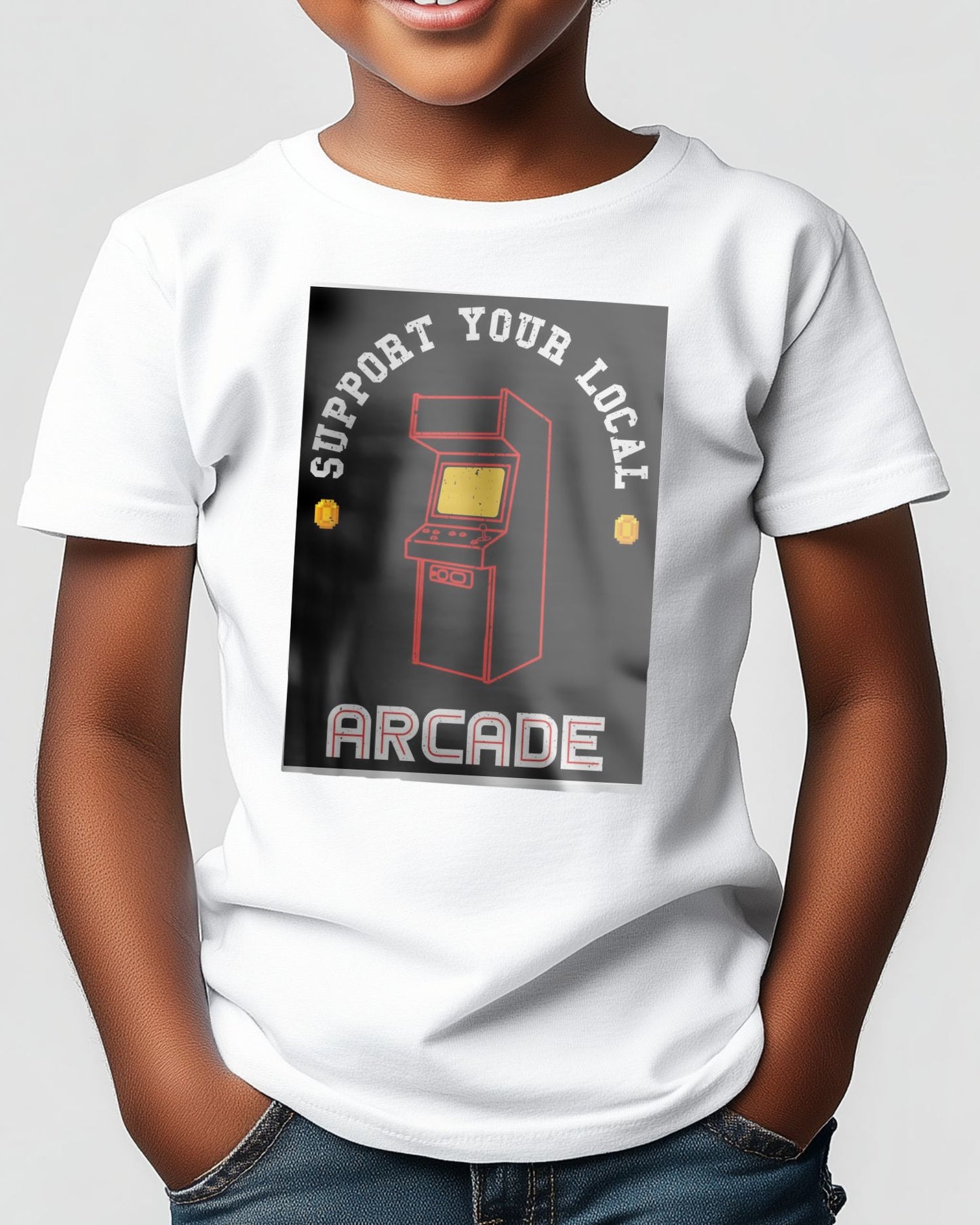 Support your local Arcade - Red - @PowerUpPrints