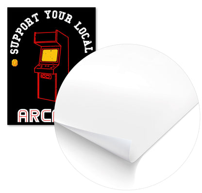 Support your local Arcade - Red - @PowerUpPrints