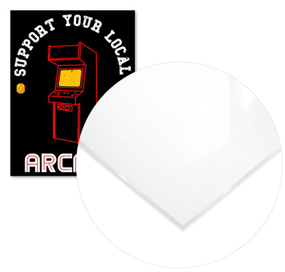 Support your local Arcade - Red - @PowerUpPrints