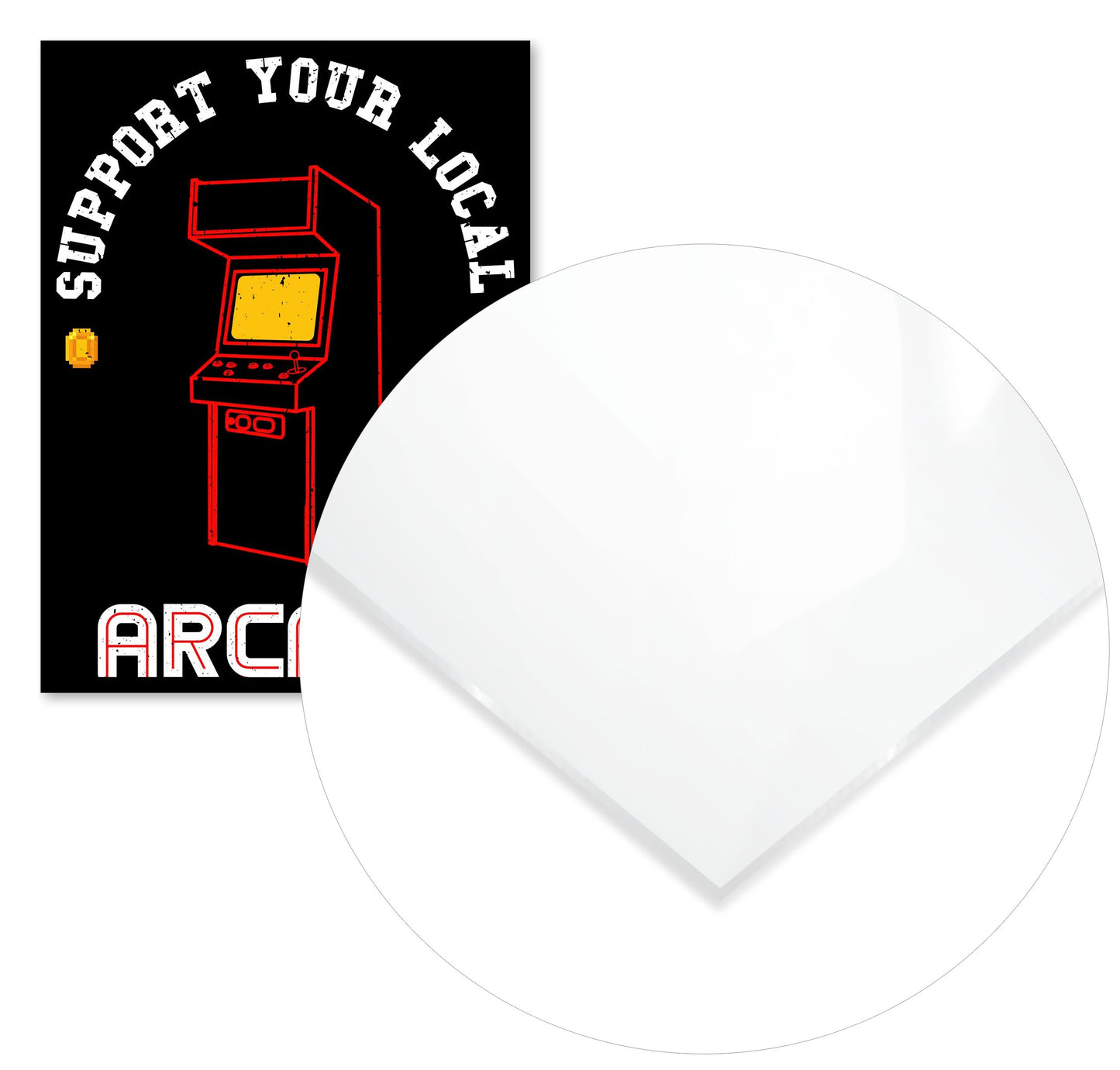 Support your local Arcade - Red - @PowerUpPrints