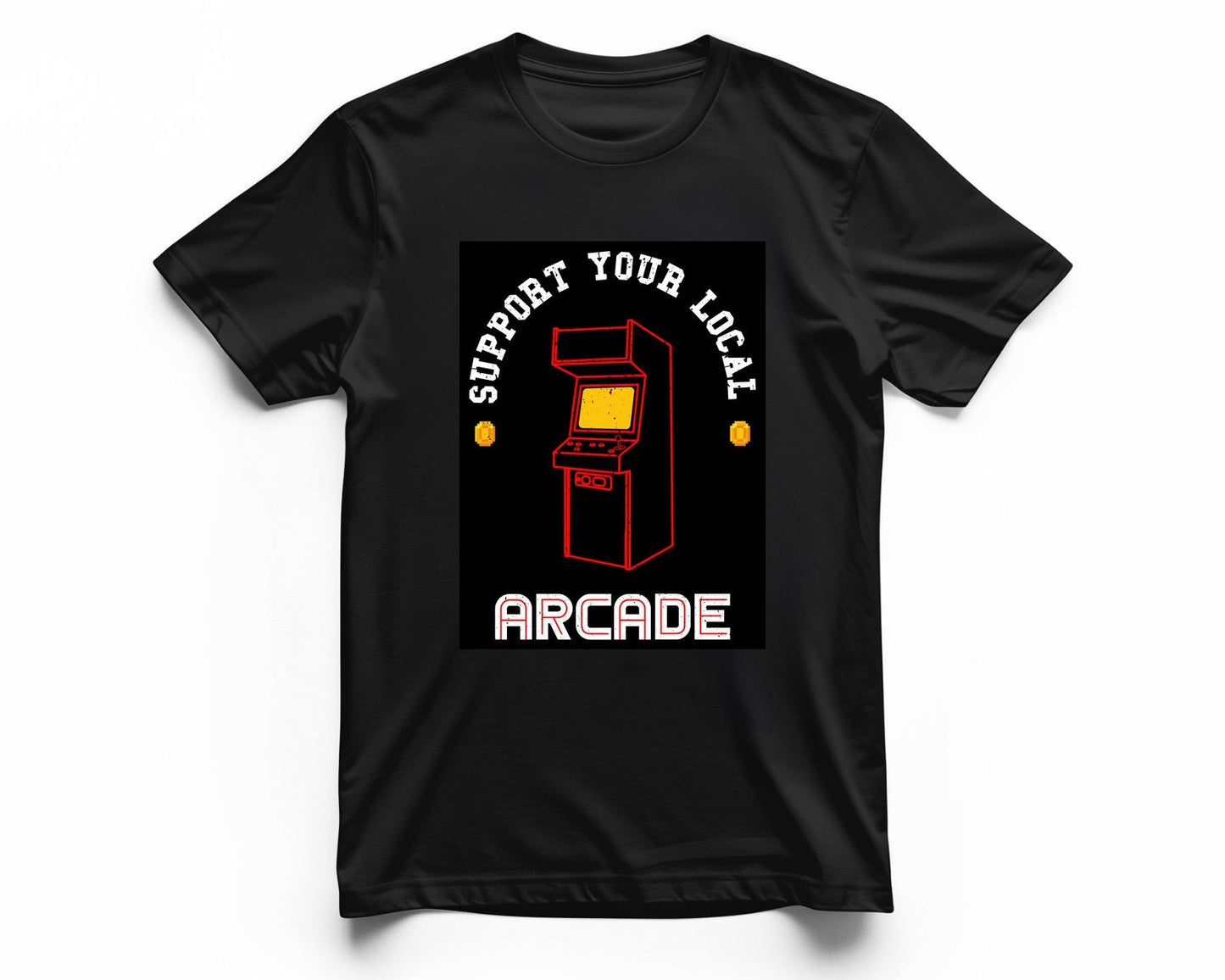 Support your local Arcade - Red - @PowerUpPrints