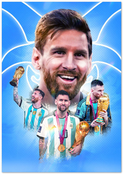 Lionel Messi With World Cup Trophy - @ColorizeStudio
