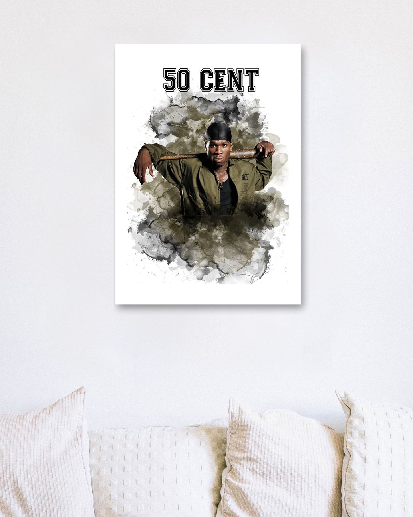 50 Cent Rapper Watercolor  - @JeffNugroho
