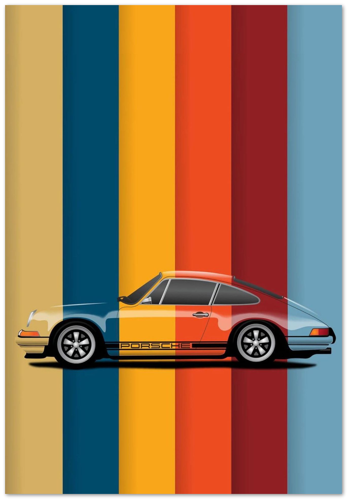 Porsche 911 rainbow - @PopArtStudio