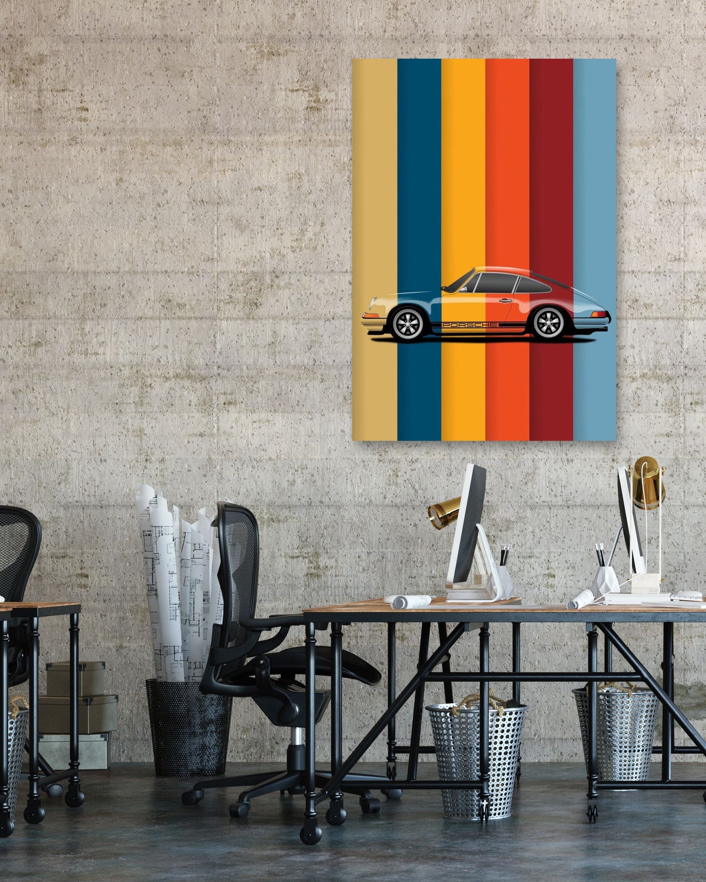 Porsche 911 rainbow - @PopArtStudio