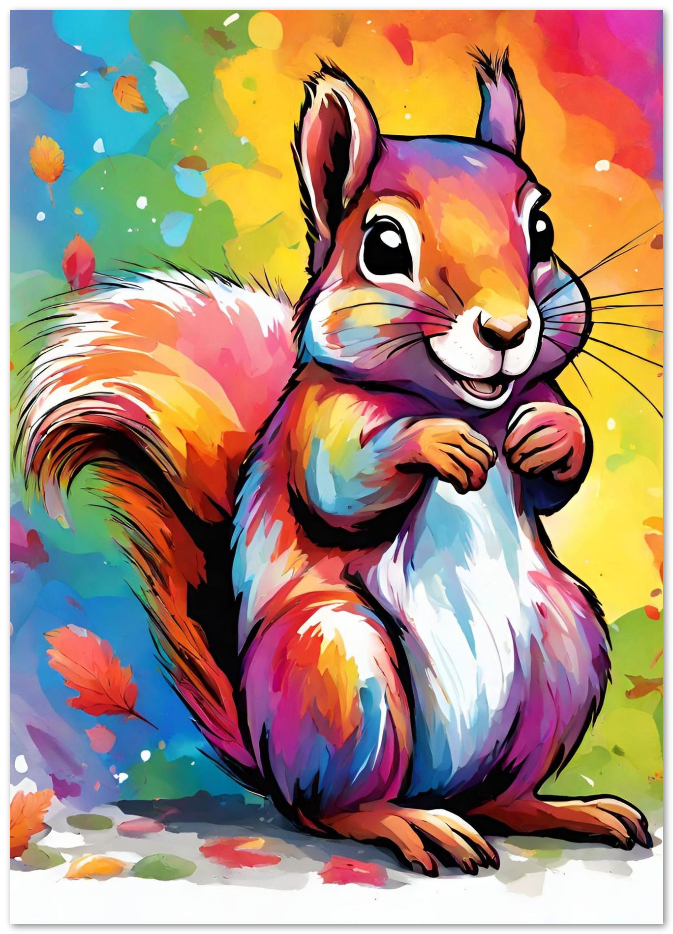 Squirrel painted with watercolor - @ArtOfPainting
