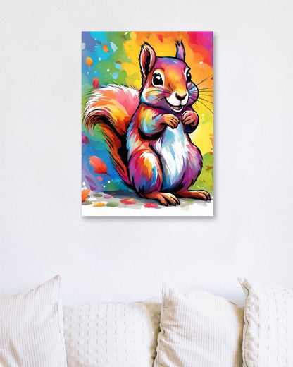 Squirrel painted with watercolor - @ArtOfPainting