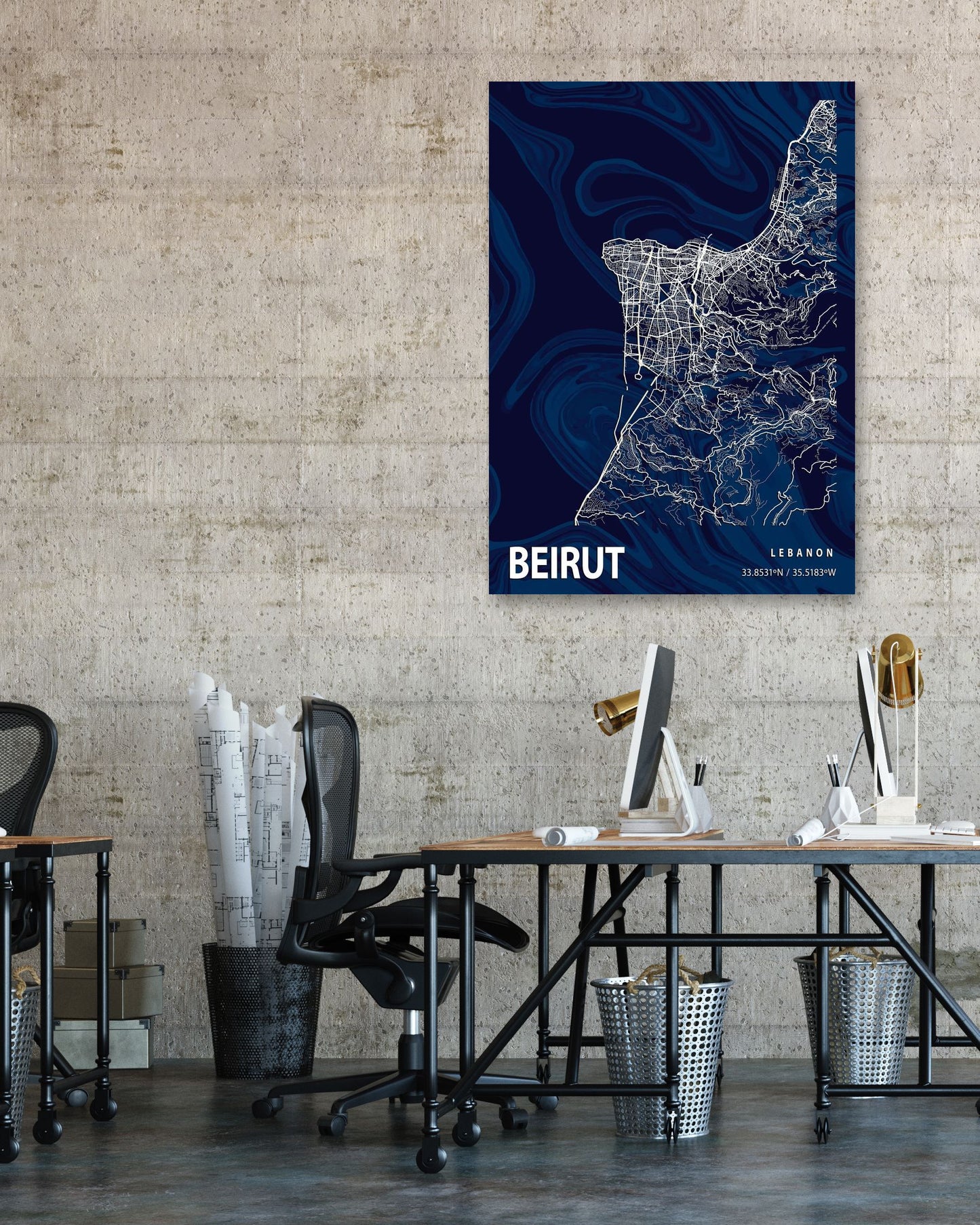 BEIRUT CROCUS MARBLE MAP  - @Helios